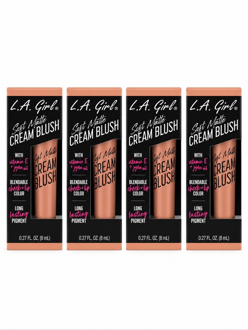 4 x LA Girl Soft Matte Cream Blush, Cutie